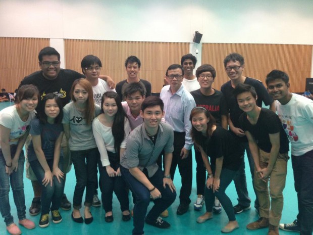 SMILE FOR THE CAMERA: Deputy Director Dr Soh Thian Ping poses with Republic Polytechnic's PFP students and student leaders at their orientation camp. (Photo: Facebook)