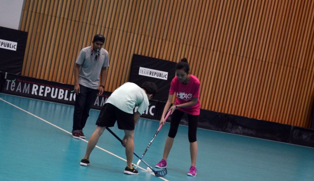 Ready, Set, Go: CEC team captain, Leong Wei Jian Daron, in light blue tee felt excited for the BRAG games as he awaits the blow of the whistle from the referee. Photo: Nurul Nabilah