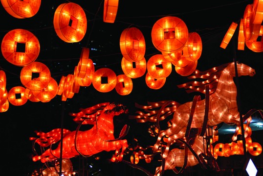 RIDING HIGH: Lantern horses were erected in Chinatown as a representation of the Year of the Horse. The horse comes seventh in the 12-year Chinese Zodiac cycle. PHOTO: ELGIN CHONG