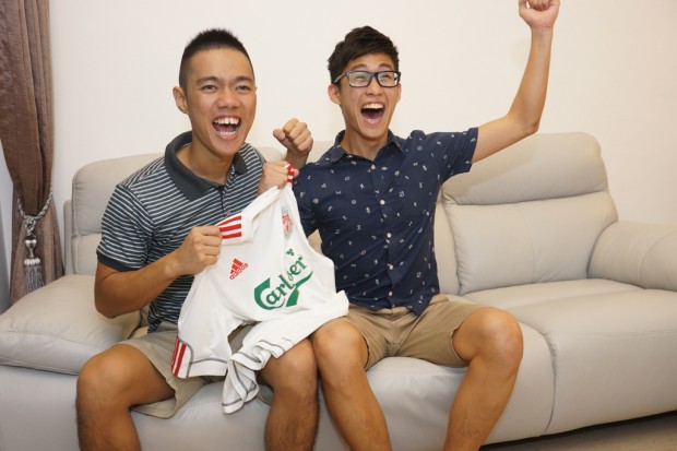 YNWA: Joel (right) and Clement often watch Liverpool matches together. (Photo: Clement and Joel)