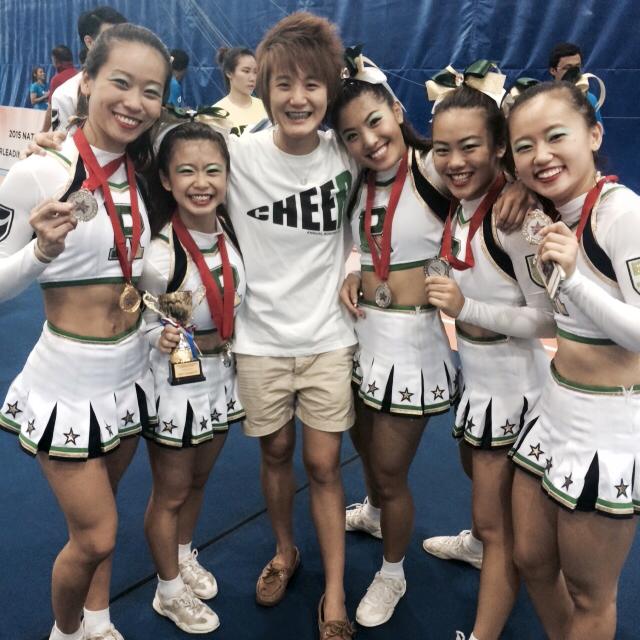 Photo: RP Rexaz All Girls Team White with their coach who achieved an All- Stunts-Up routine and 1st  Runner Up in the group division. (Photo courtesy of  Grace Tan)