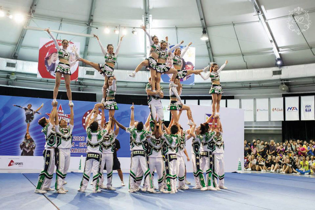 CHAMPIONS: Rexaz Cheerleading Squad at the 2013 CAS National Cheerleading Championships (CASNCC).  PHOTO COURTESY OF: CHEERLEADING ASSOCIATION SINGAPORE FACEBOOK
