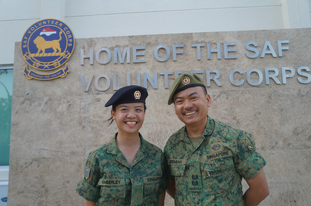 LIKE FATHER, LIKE DAUGHTER: Now that Kimberley has joined the SAFVC, her father hopes that her two younger sisters would follow in her footsteps as well. Photo: Jacinth Toh