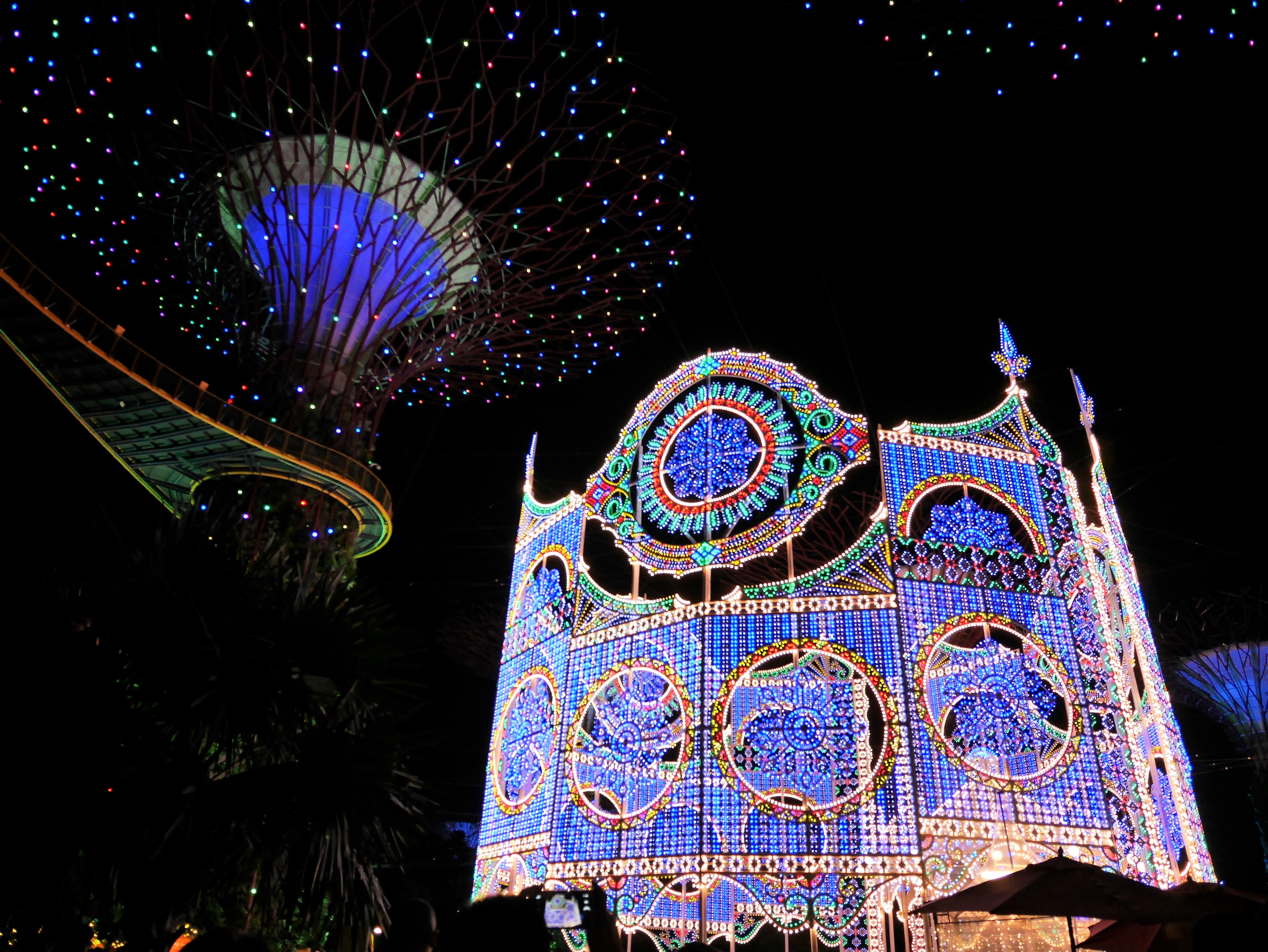LUMINARIE ILLUMINATES: Standing at 21metres, the "Spalliera" is this year's largest Luminarie. The Spalliera is one of the 56 Italian light installations on the festival grounds. Photo: Cindy Aw