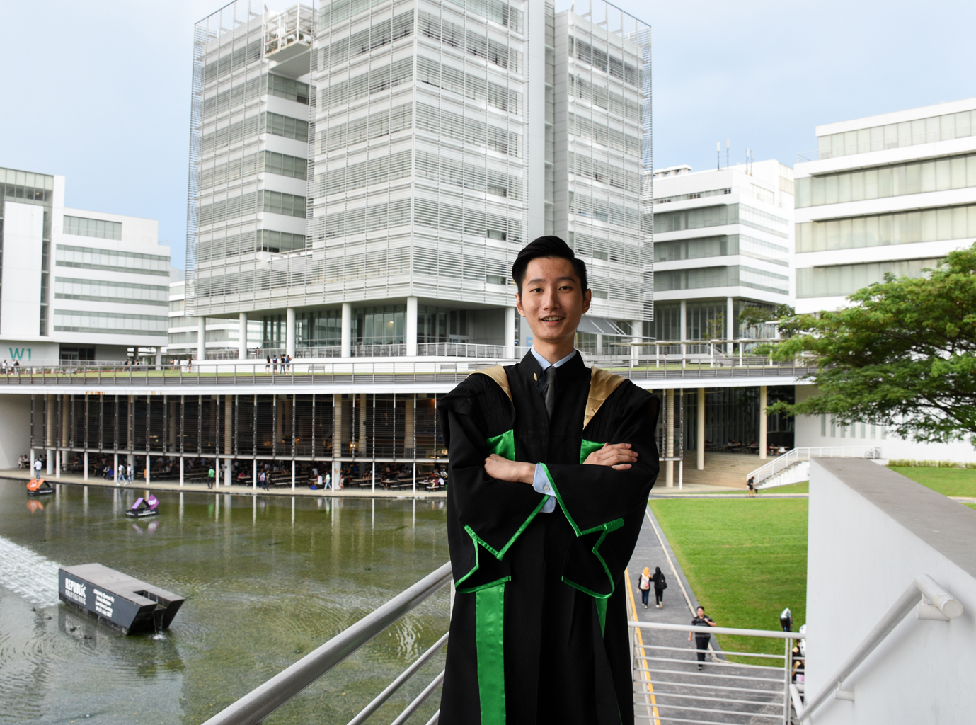 FOLDING IN NEATLY: The gold award recipient of SingTel Shine Internship, Jacob Toh, has already secured job with SingTel for after National service. (PHOTO BY: DAVID YIP)