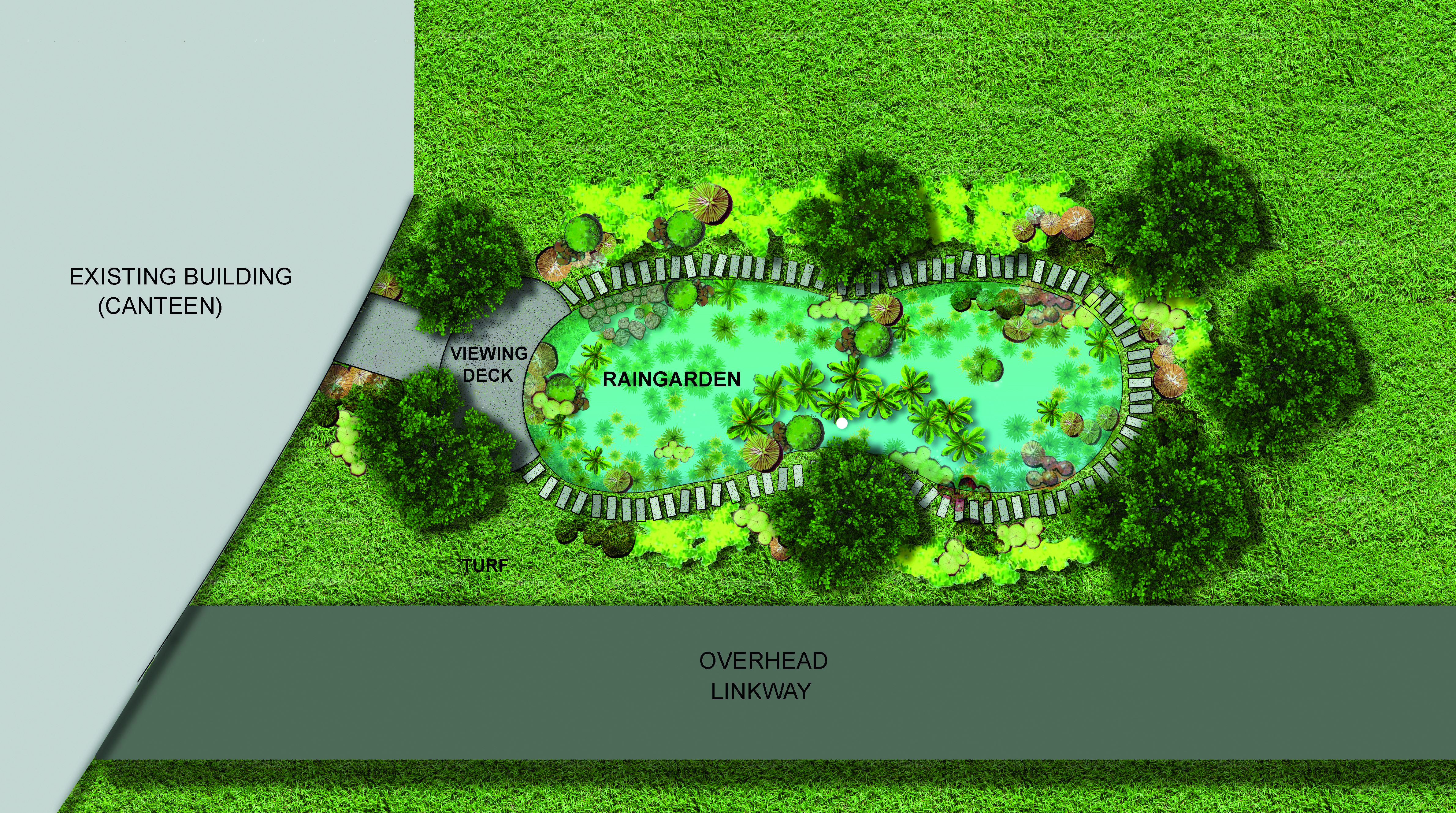 A NEW SANCTUARY: An artist impression of the new rain garden opening in Republic Polytechnic in the first quarter of 2017. (Image courtesy of PUB)