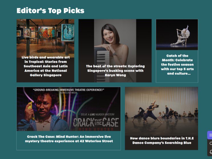 Catch's "Editor's Top Picks" screen