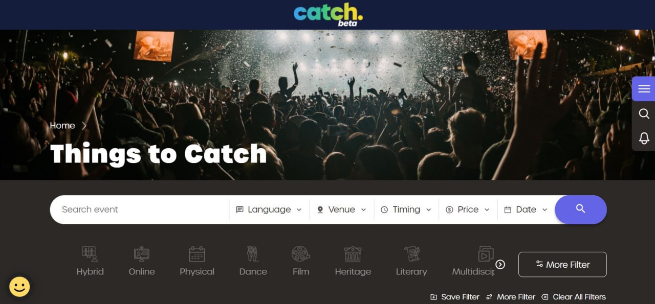 Catch's beta website screencapture